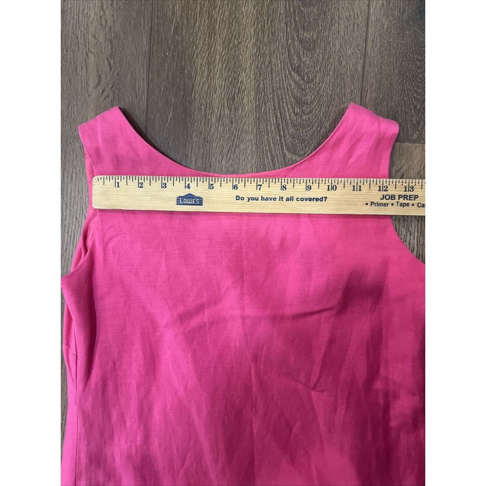 Jessica Howard Dress Women's Size 4P Pink Linen Blend Sleeveless Barbie - Picture 7 of 7